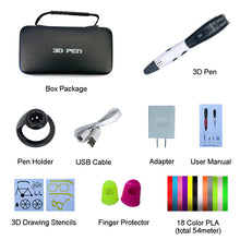 Load image into Gallery viewer, SMAFFOX 3D Pen With 18 Colors 54 Meter PLA Filament Printing Pen Support  ABS and PLA Kids Diy Drawing Pen With LCD Display
