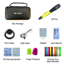 Load image into Gallery viewer, SMAFFOX 3D Pen With 18 Colors 54 Meter PLA Filament Printing Pen Support  ABS and PLA Kids Diy Drawing Pen With LCD Display
