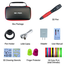 Load image into Gallery viewer, SMAFFOX 3D Pen With 18 Colors 54 Meter PLA Filament Printing Pen Support  ABS and PLA Kids Diy Drawing Pen With LCD Display
