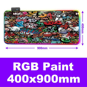 Gaming Mouse Pad Gamer RGB Mouse Pad Large Computer Mouse Pad XXL Mousepad Backlight Mause Pad 900x400 Carpet Keyboard Desk Mat