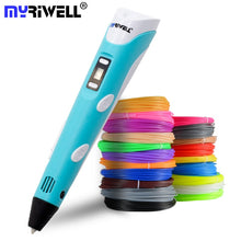 Load image into Gallery viewer, Myriwell 3D Pen LED Screen DIY 3D Printing Pen 100m ABS Filament Creative Toy Gift For Kids Design Drawing
