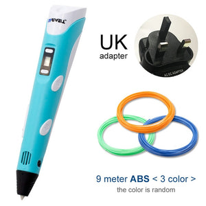 Myriwell 3D Pen LED Screen DIY 3D Printing Pen 100m ABS Filament Creative Toy Gift For Kids Design Drawing