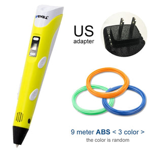 Myriwell 3D Pen LED Screen DIY 3D Printing Pen 100m ABS Filament Creative Toy Gift For Kids Design Drawing