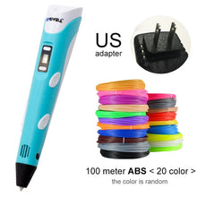 Load image into Gallery viewer, Myriwell 3D Pen LED Screen DIY 3D Printing Pen 100m ABS Filament Creative Toy Gift For Kids Design Drawing
