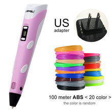 Load image into Gallery viewer, Myriwell 3D Pen LED Screen DIY 3D Printing Pen 100m ABS Filament Creative Toy Gift For Kids Design Drawing
