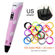 Load image into Gallery viewer, Myriwell 3D Pen LED Screen DIY 3D Printing Pen 100m ABS Filament Creative Toy Gift For Kids Design Drawing
