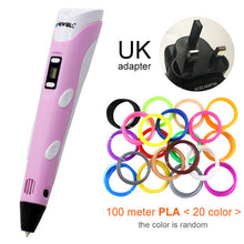 Load image into Gallery viewer, Myriwell 3D Pen LED Screen DIY 3D Printing Pen 100m ABS Filament Creative Toy Gift For Kids Design Drawing
