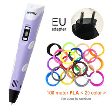 Load image into Gallery viewer, Myriwell 3D Pen LED Screen DIY 3D Printing Pen 100m ABS Filament Creative Toy Gift For Kids Design Drawing
