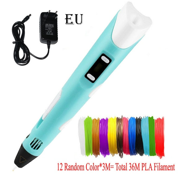 Dikale 3D Printing Pen DIY 3D Pen Pencil 3D Drawing Pen Stift PLA Filament For Kid Child Education Creative Toys Birthday Gifts